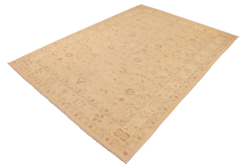handmade Traditional Kafkaz Chobi Ziegler Tan Brown Hand Knotted RECTANGLE 100% WOOL area rug 10 x 14