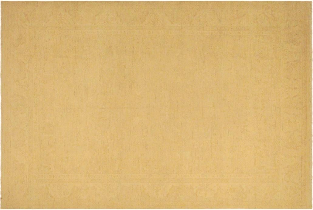 Handmade Kafakz Chobi Ziegler Modern Contemporary Tan Lt. Tan Hand Knotted Rectangel Hand Knotted 100% Vegetable Dyed wool area rug 10 x 14