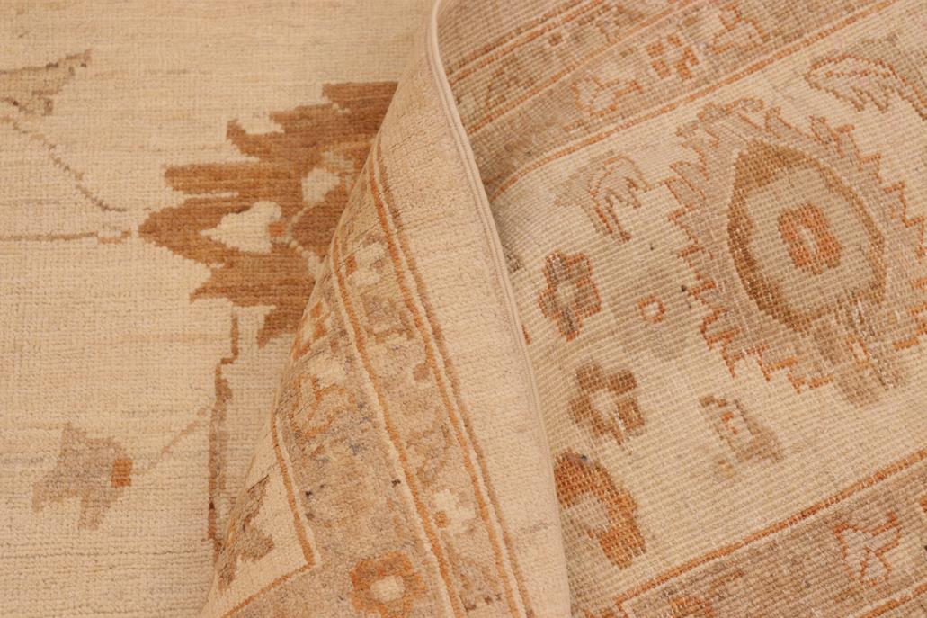 handmade Traditional Kafkaz Chobi Ziegler Tan Brown Hand Knotted RECTANGLE 100% WOOL area rug 10 x 14