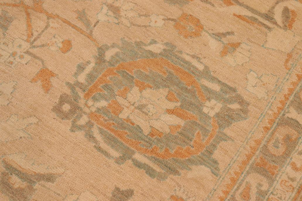 handmade Traditional Kafkaz Chobi Ziegler Tan Rust Hand Knotted RECTANGLE 100% WOOL area rug 10 x 13