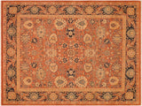 Antique Lavastone Low-Pile Gary Rust/Blue Wool Rug - 8'2'' x 9'4''