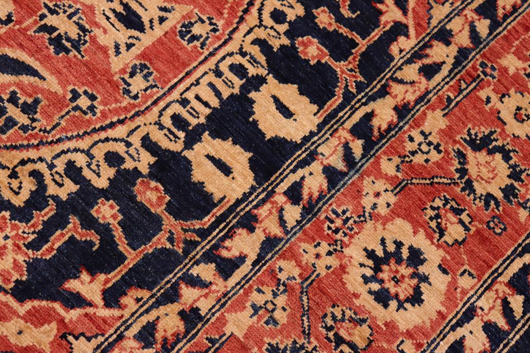 handmade Geometric Kafkaz Chobi Ziegler Blue Orange Hand Knotted RECTANGLE 100% WOOL area rug 6 x 9