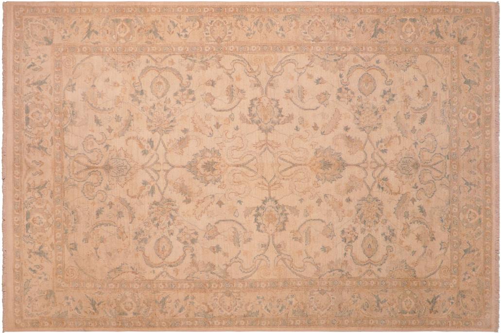 handmade Traditional Kafkaz Chobi Ziegler Beige Gray Hand Knotted RECTANGLE 100% WOOL area rug 6 x 9