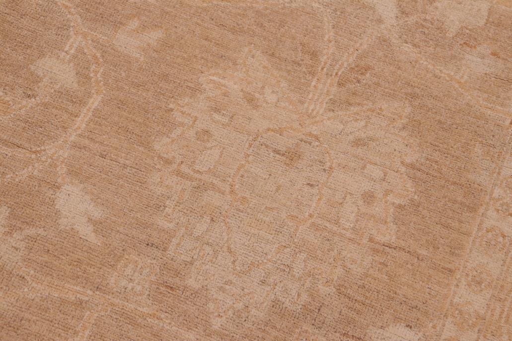 handmade Traditional Lahore Brown Tan Hand Knotted RECTANGLE 100% WOOL area rug 6 x 9