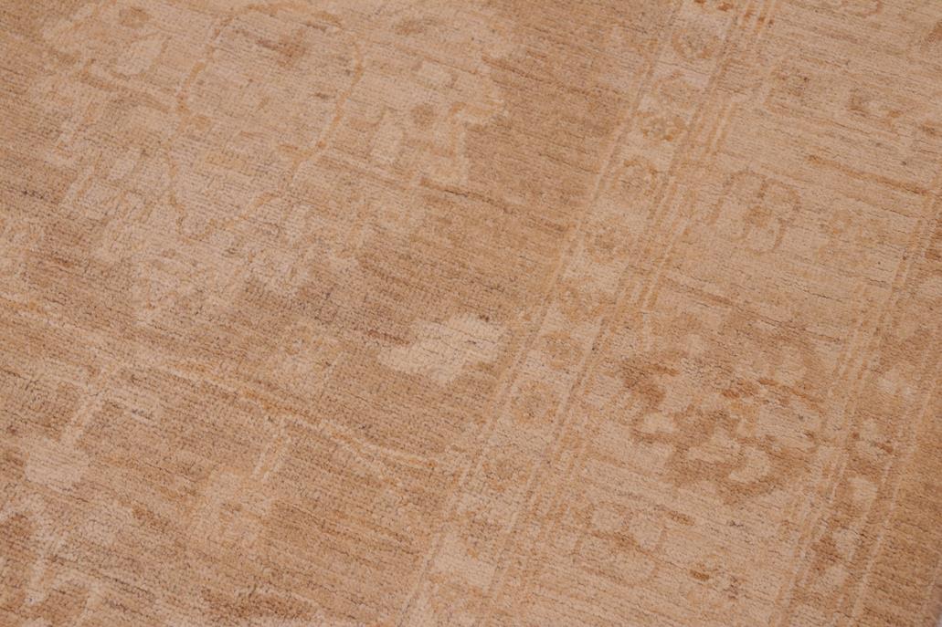 handmade Traditional Lahore Brown Tan Hand Knotted RECTANGLE 100% WOOL area rug 6 x 9