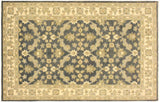 handmade Transitional Kafkaz Chobi Ziegler Charcoal Blue Hand Knotted RECTANGLE 100% WOOL area rug 4 x 6