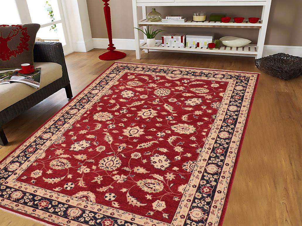 handmade Traditional Kafkaz Chobi Ziegler Red Blue Hand Knotted RECTANGLE 100% WOOL area rug 6 x 9
