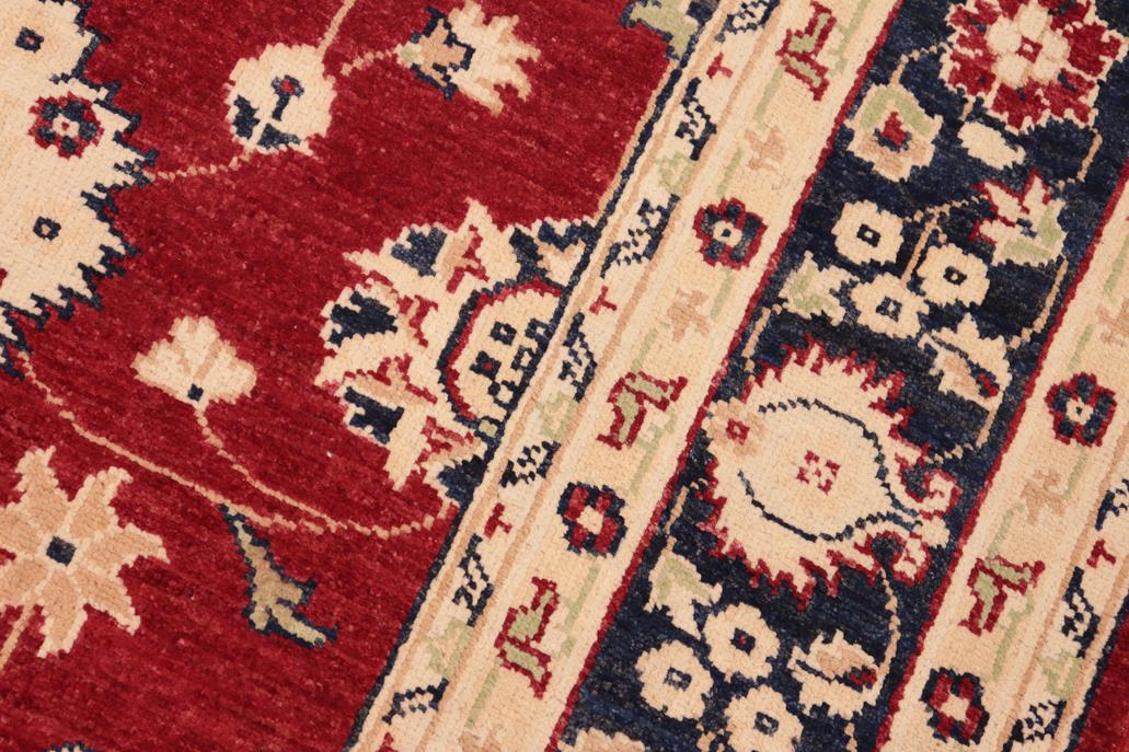 handmade Traditional Kafkaz Chobi Ziegler Red Blue Hand Knotted RECTANGLE 100% WOOL area rug 6 x 9
