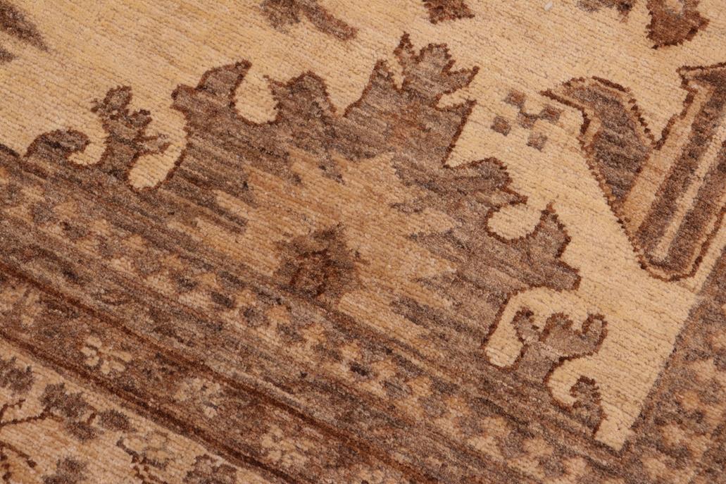 handmade Traditional Kafkaz Chobi Ziegler Beige Tan Hand Knotted RECTANGLE 100% WOOL area rug 6 x 9