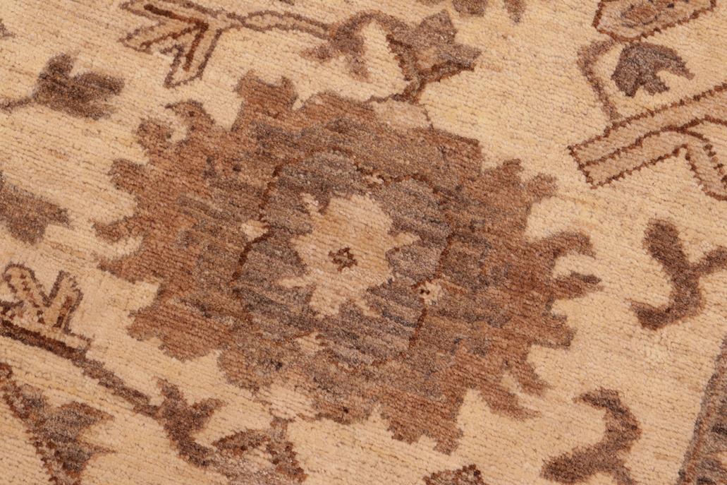 handmade Traditional Kafkaz Chobi Ziegler Beige Tan Hand Knotted RECTANGLE 100% WOOL area rug 6 x 9