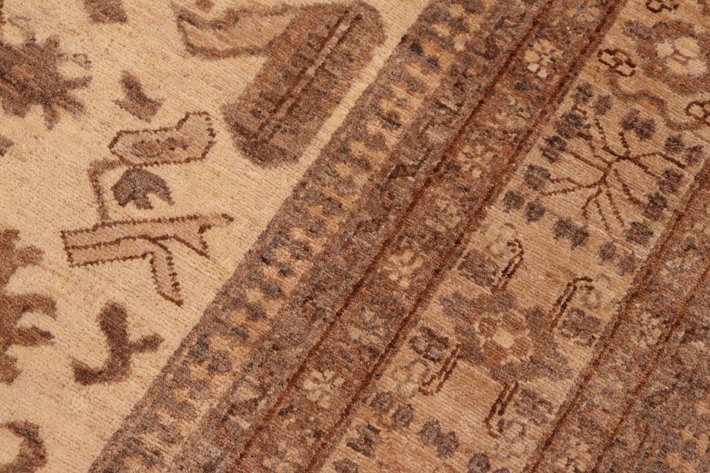 handmade Traditional Kafkaz Chobi Ziegler Beige Tan Hand Knotted RECTANGLE 100% WOOL area rug 6 x 9