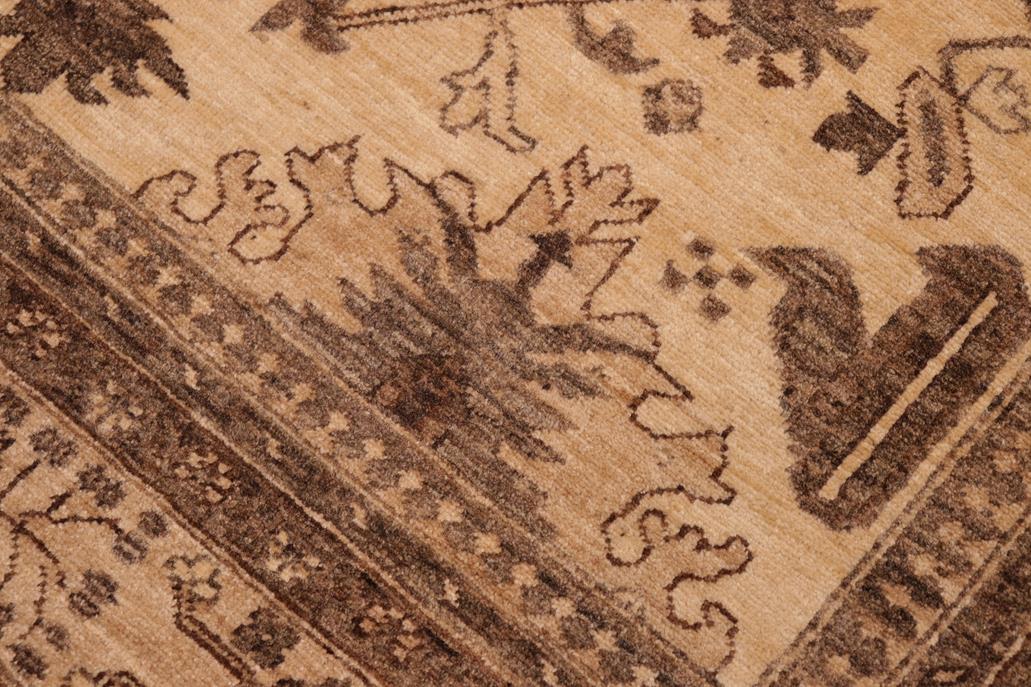 handmade Traditional Kafkaz Chobi Ziegler Beige Tan Hand Knotted RECTANGLE 100% WOOL area rug 6 x 9