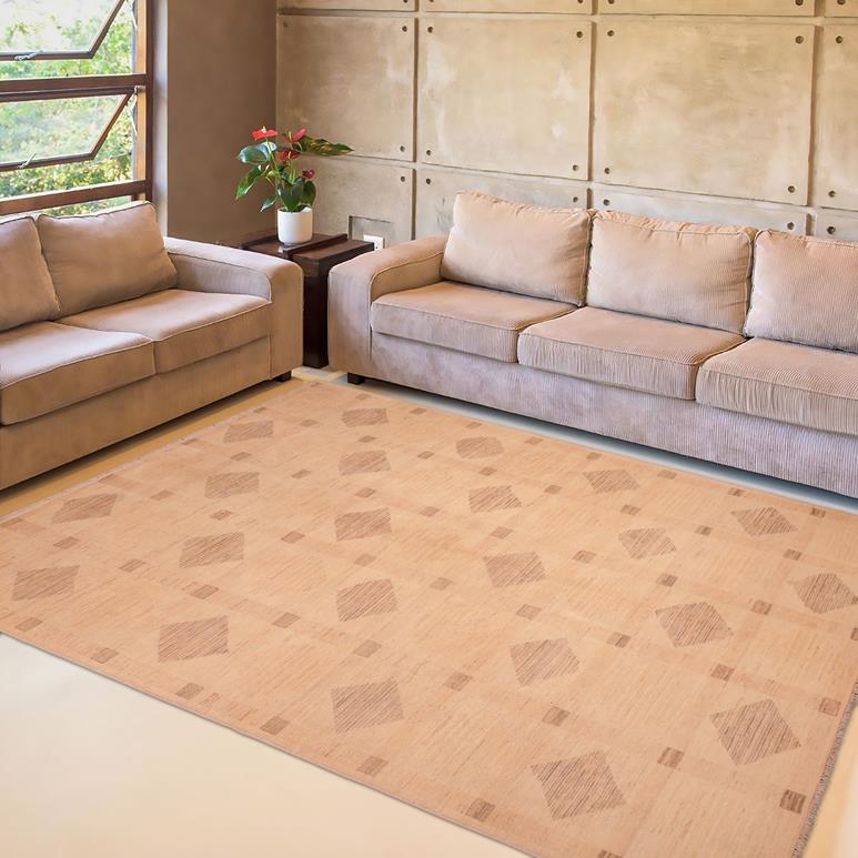 handmade Transitional Kafkaz Chobi Ziegler Beige Tan Hand Knotted RECTANGLE 100% WOOL area rug 6 x 9
