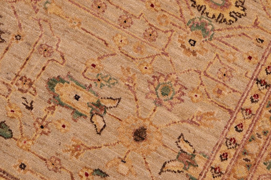 handmade Traditional Kafkaz Chobi Ziegler Gray Gold Hand Knotted RECTANGLE 100% WOOL area rug 6 x 9