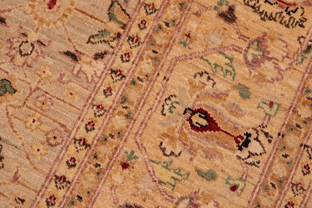 handmade Traditional Kafkaz Chobi Ziegler Gray Gold Hand Knotted RECTANGLE 100% WOOL area rug 6 x 9