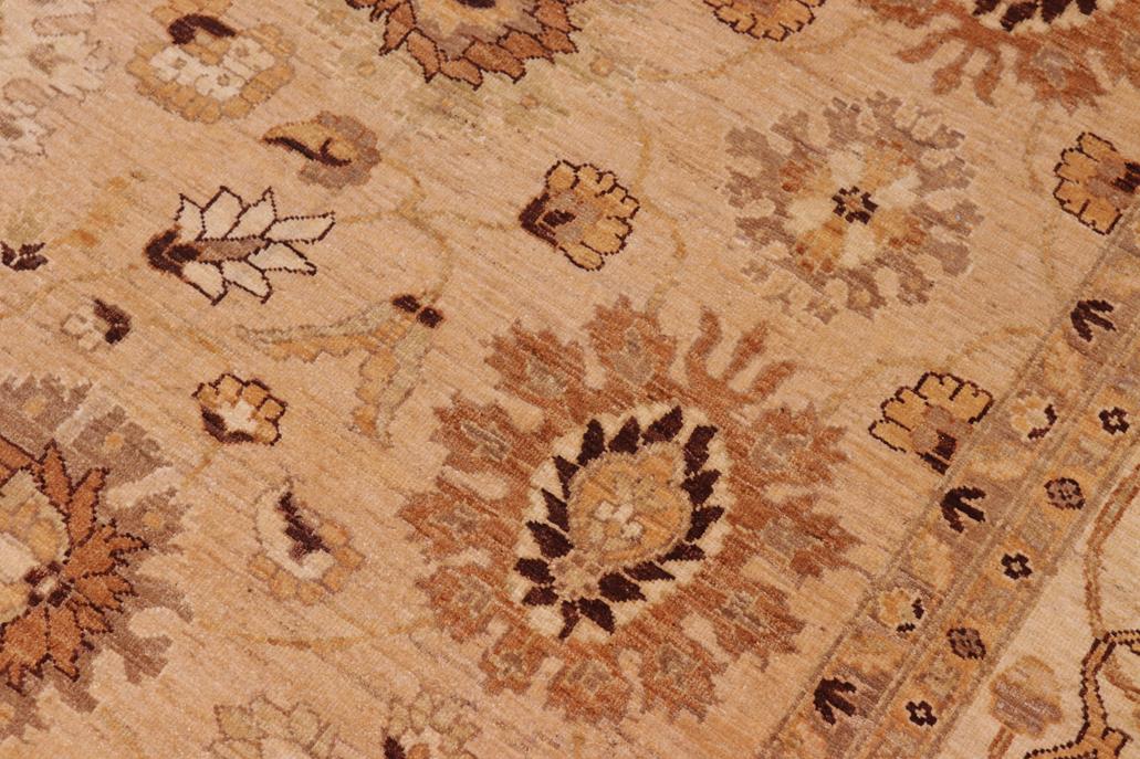 handmade Traditional Kafkaz Chobi Ziegler Tan Beige Hand Knotted RECTANGLE 100% WOOL area rug 8 x 10