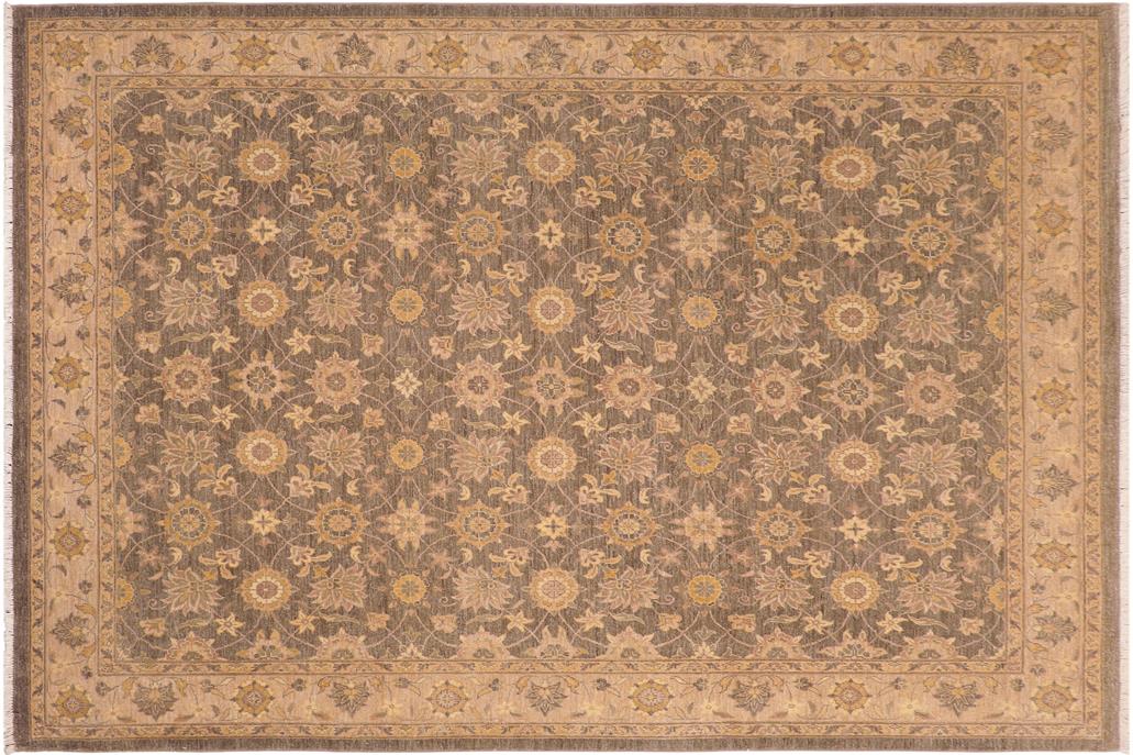 handmade Transitional Kafkaz Chobi Ziegler Gray Lt. Brown Hand Knotted RECTANGLE 100% WOOL area rug 8 x 10