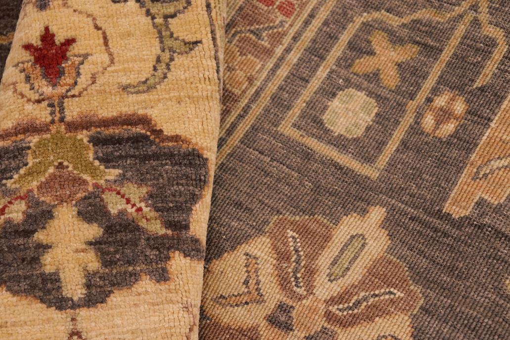 handmade Traditional Kafkaz Chobi Ziegler Brown Beige Hand Knotted RECTANGLE 100% WOOL area rug 8 x 10