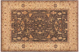 handmade Traditional Kafkaz Chobi Ziegler Brown Beige Hand Knotted RECTANGLE 100% WOOL area rug 8 x 10