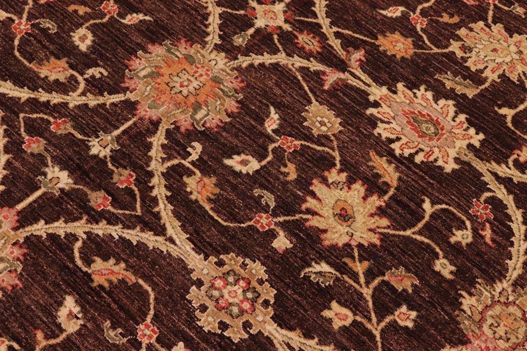 handmade Transitional Kafkaz Chobi Ziegler Brown Beige Hand Knotted RECTANGLE 100% WOOL area rug 8 x 9