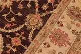handmade Transitional Kafkaz Chobi Ziegler Brown Beige Hand Knotted RECTANGLE 100% WOOL area rug 8 x 9