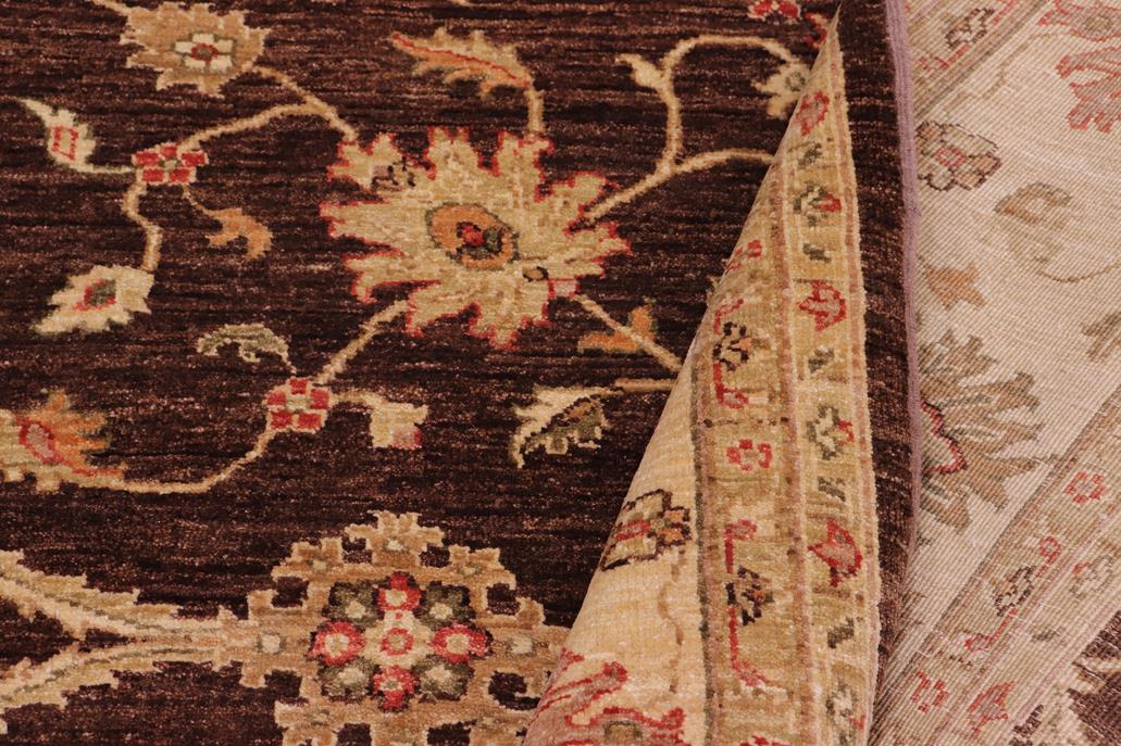 handmade Transitional Kafkaz Chobi Ziegler Brown Beige Hand Knotted RECTANGLE 100% WOOL area rug 8 x 9