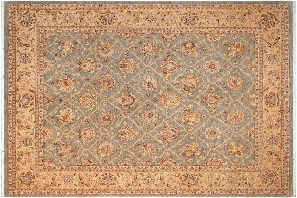 handmade Transitional Kafkaz Chobi Ziegler Lt. Green Beige Hand Knotted RECTANGLE 100% WOOL area rug 8 x 10