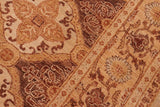 handmade Transitional Kafkaz Chobi Ziegler Brown Gold Hand Knotted RECTANGLE 100% WOOL area rug 6 x 8