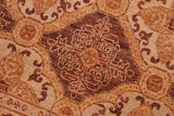 handmade Transitional Kafkaz Chobi Ziegler Brown Gold Hand Knotted RECTANGLE 100% WOOL area rug 6 x 8