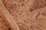 handmade Transitional Kafkaz Chobi Ziegler Brown Gold Hand Knotted RECTANGLE 100% WOOL area rug 6 x 8