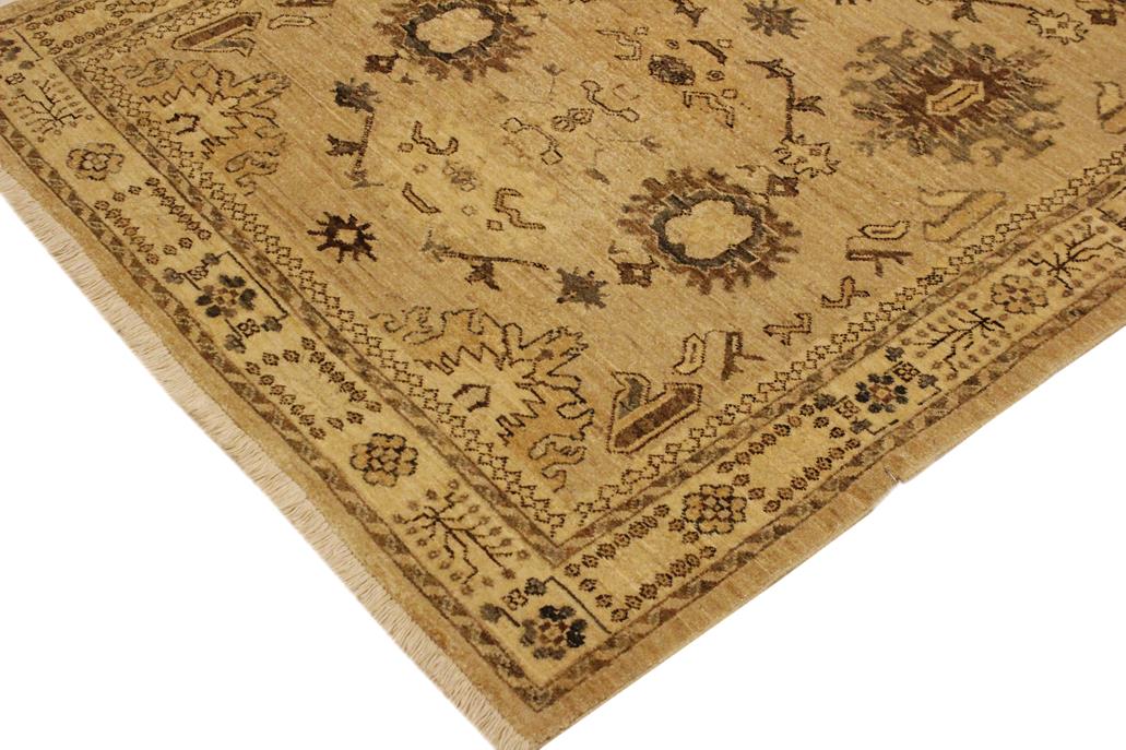 handmade Traditional Kafkaz Chobi Ziegler Tan Lt. Brown Hand Knotted RECTANGLE 100% WOOL area rug 4 x 6
