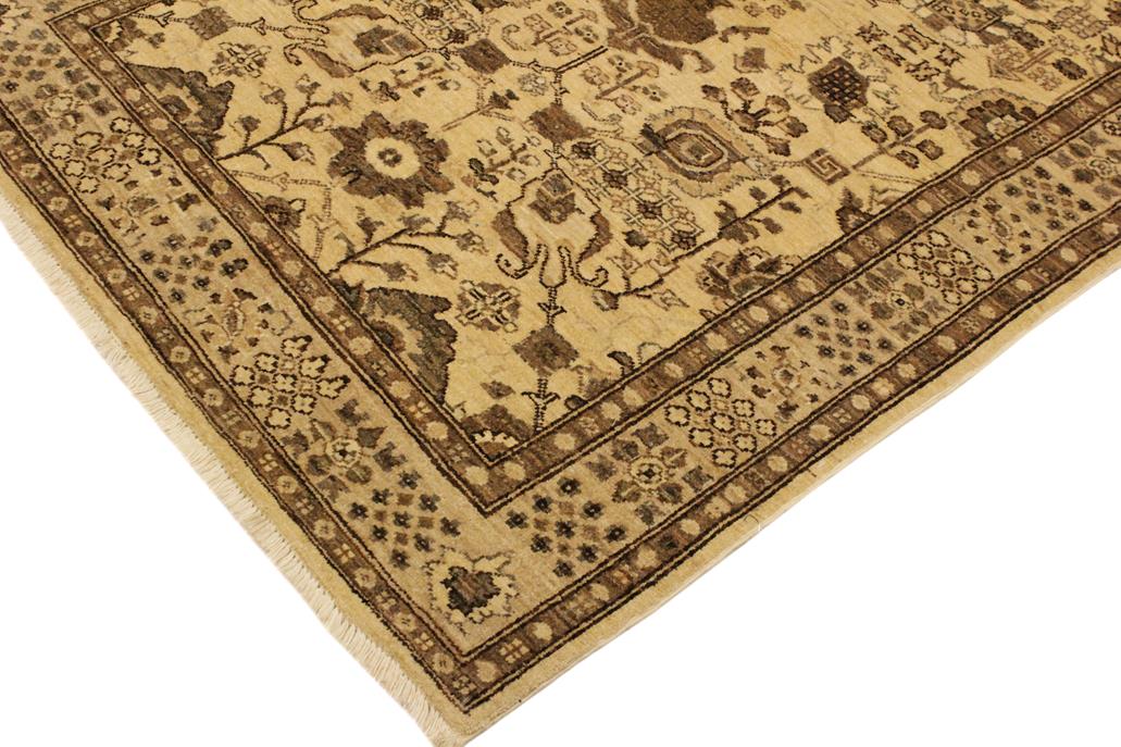handmade Traditional Kafkaz Chobi Ziegler Tan Lt. Brown Hand Knotted RECTANGLE 100% WOOL area rug 4 x 6