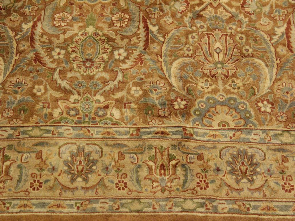 handmade Traditional Qaseem Bond Brown Tan Hand Knotted RECTANGLE 100% WOOL area rug 4x6
