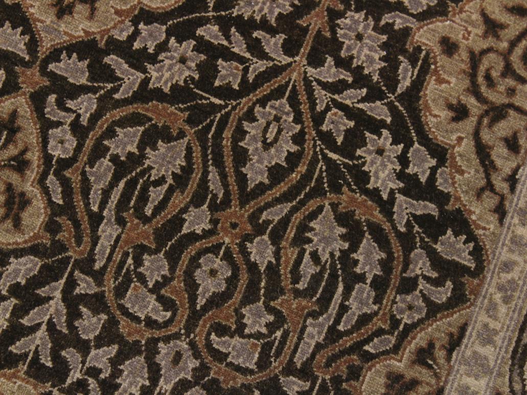 handmade Transitional Veg Dye Brown Gray Hand Knotted RUNNER 100% WOOL area rug 4x11