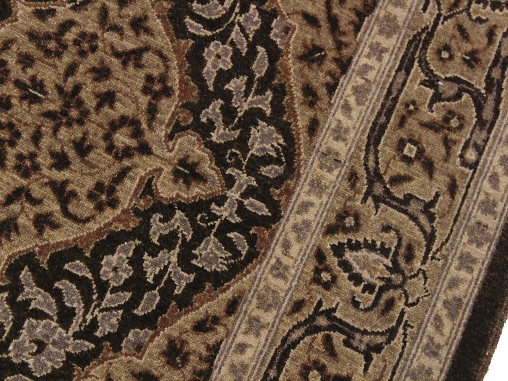 handmade Transitional Veg Dye Brown Gray Hand Knotted RUNNER 100% WOOL area rug 4x11