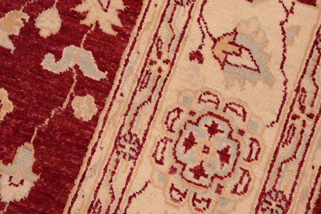 handmade Traditional Kafkaz Chobi Ziegler Red Beige Hand Knotted RECTANGLE 100% WOOL area rug 6 x 9