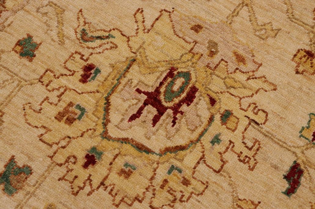 handmade Traditional Kafkaz Chobi Ziegler Beige Gold Hand Knotted RECTANGLE 100% WOOL area rug 9 x 12