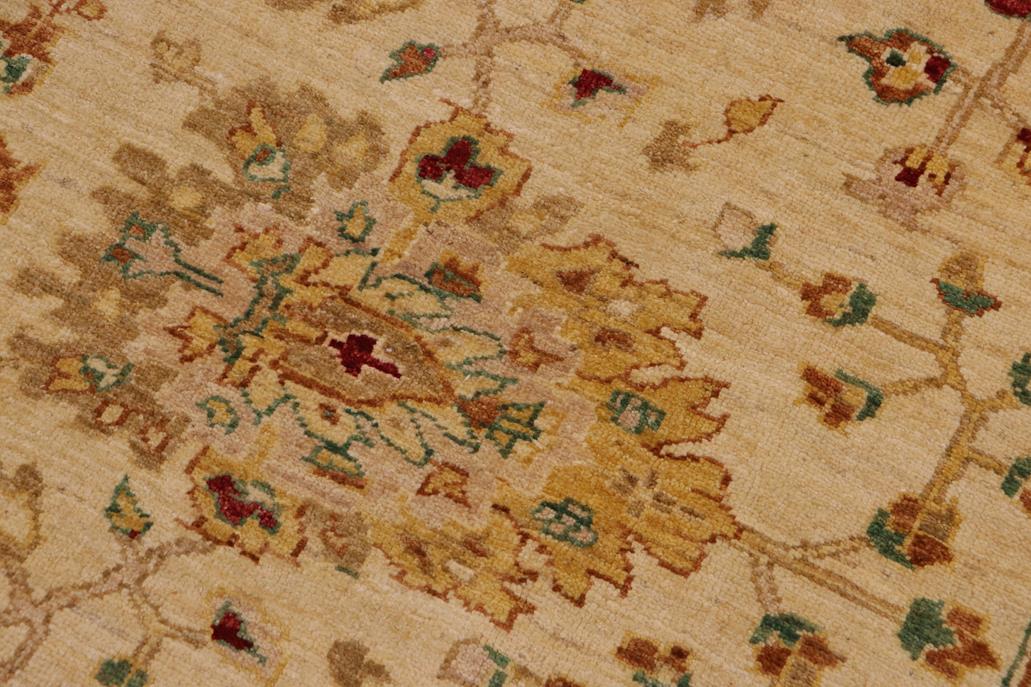 handmade Traditional Kafkaz Chobi Ziegler Beige Gold Hand Knotted RECTANGLE 100% WOOL area rug 9 x 12