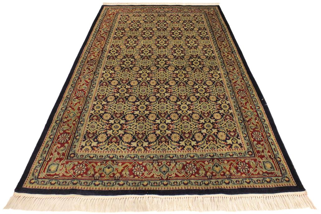 handmade Transitional  Blue Red Hand Knotted RECTANGLE 100% WOOL area rug 4 x 6