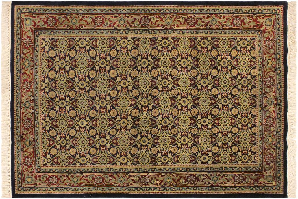 handmade Transitional  Blue Red Hand Knotted RECTANGLE 100% WOOL area rug 4 x 6