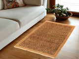 Boho Chic Gabbeh Julian Tan/Blue Wool Rug - 3'5'' x 4'9''