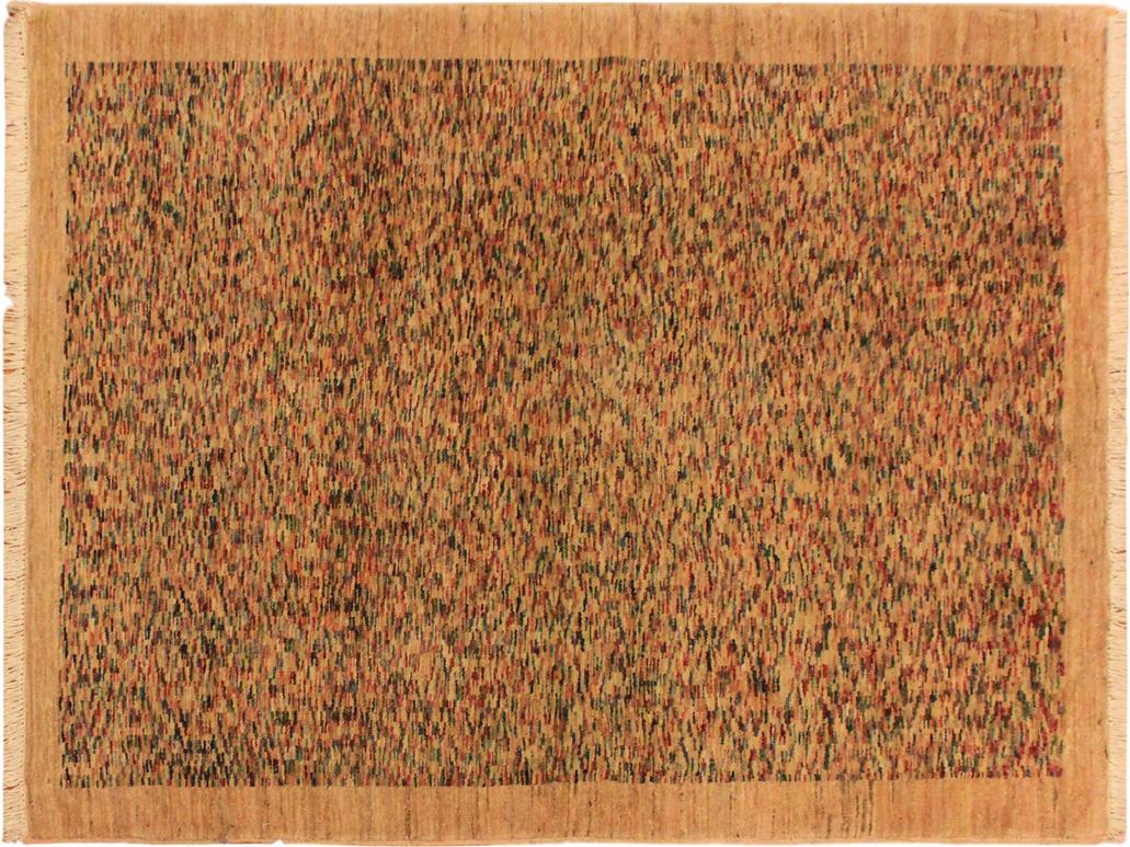 Boho Chic Gabbeh Julian Tan/Blue Wool Rug - 3'5'' x 4'9''