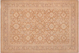 handmade Transitional Kafkaz Chobi Ziegler Brown Tan Hand Knotted RECTANGLE 100% WOOL area rug 6 x 9