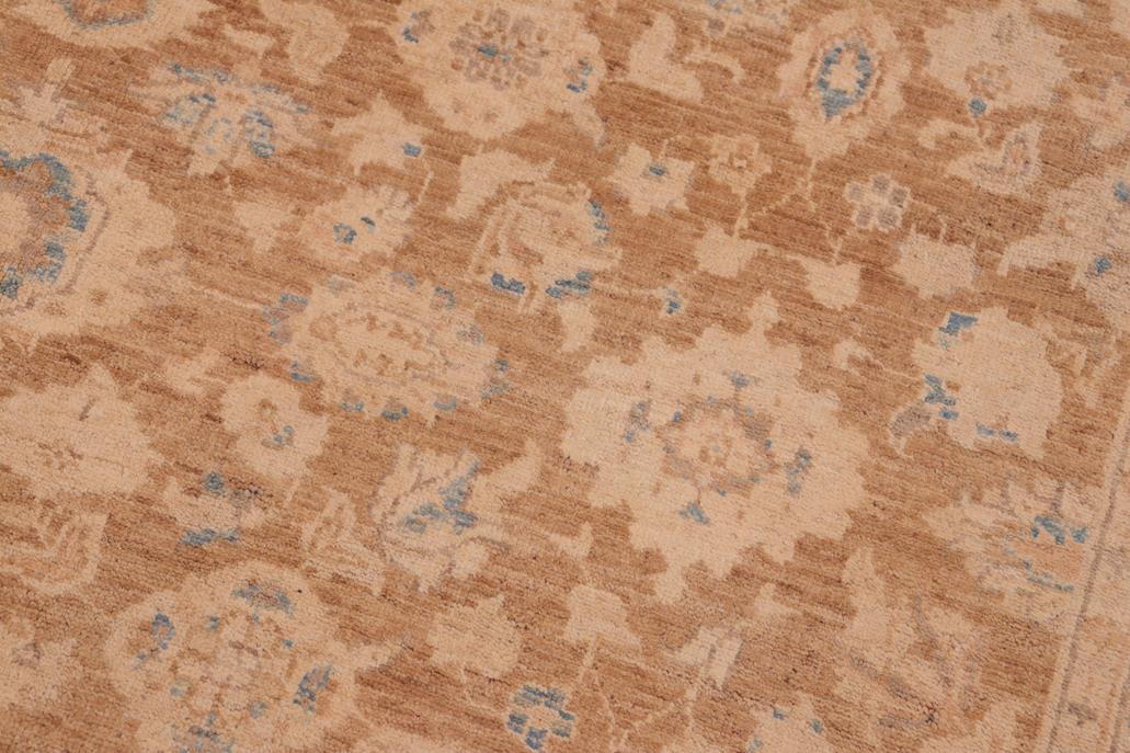 handmade Transitional Kafkaz Chobi Ziegler Brown Tan Hand Knotted RECTANGLE 100% WOOL area rug 6 x 9