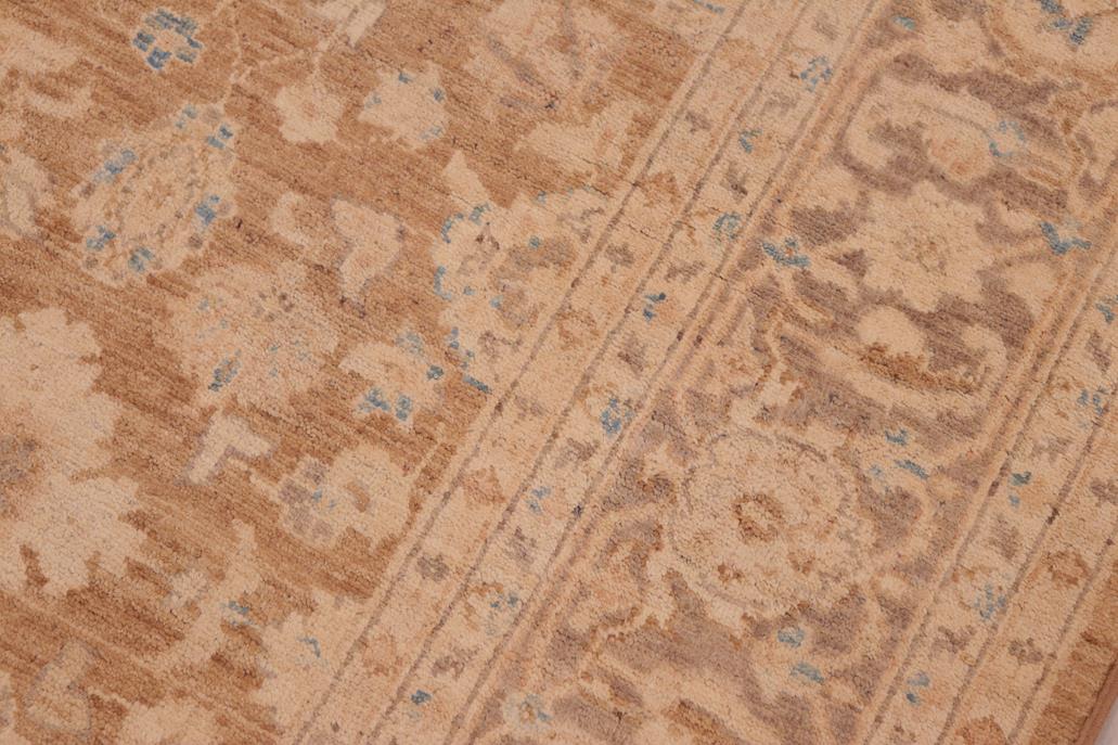 handmade Transitional Kafkaz Chobi Ziegler Brown Tan Hand Knotted RECTANGLE 100% WOOL area rug 6 x 9