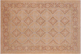 handmade Transitional Kafkaz Chobi Ziegler Tan Brown Hand Knotted RECTANGLE 100% WOOL area rug 6 x 9