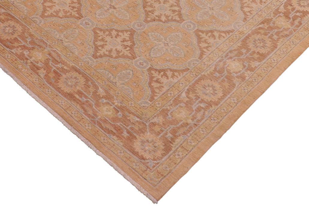 handmade Transitional Kafkaz Chobi Ziegler Tan Brown Hand Knotted RECTANGLE 100% WOOL area rug 6 x 9
