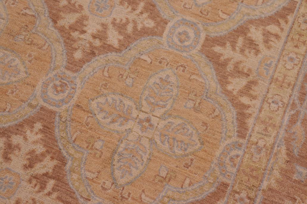 handmade Transitional Kafkaz Chobi Ziegler Tan Brown Hand Knotted RECTANGLE 100% WOOL area rug 6 x 9