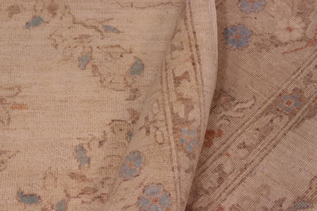 handmade Transitional Kafkaz Chobi Ziegler Ivory Beige Hand Knotted RECTANGLE 100% WOOL area rug 8 x 10