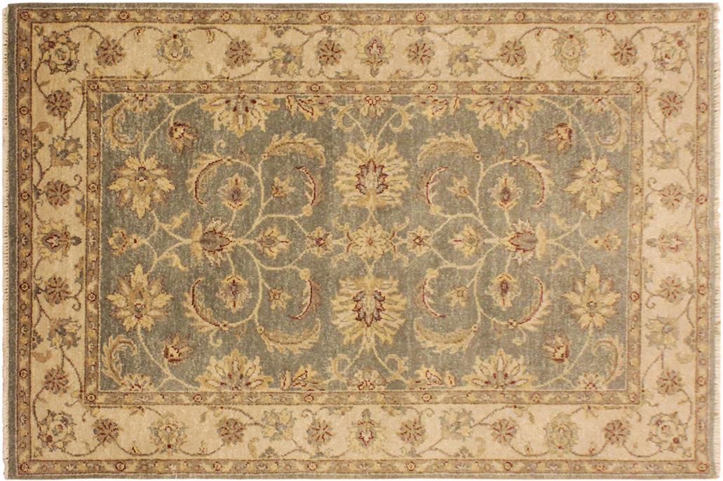 handmade Traditional Oushak Lt. Green Tan Hand Knotted RECTANGLE 100% WOOL area rug 4 x 6